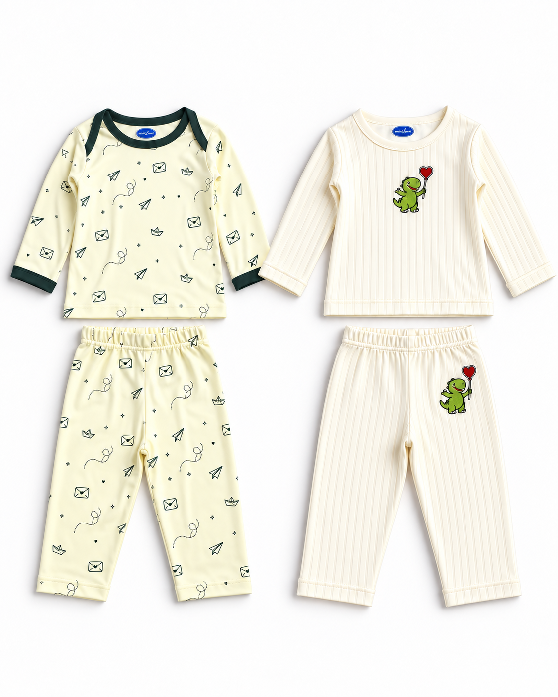 Nigh suit 2-Piece Set | Papercraft and Embroidered Dino